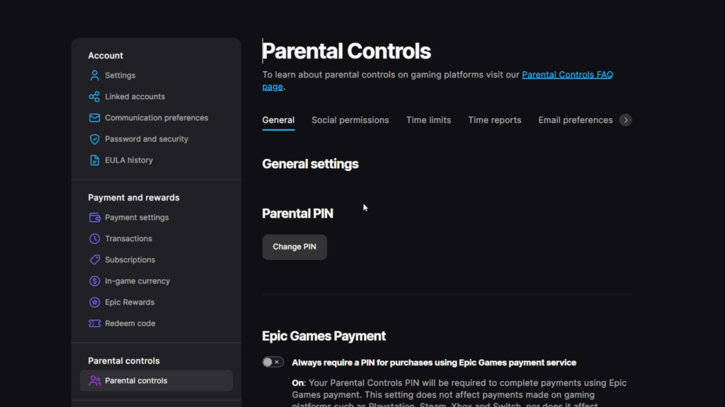 parental controls-PIN-setting