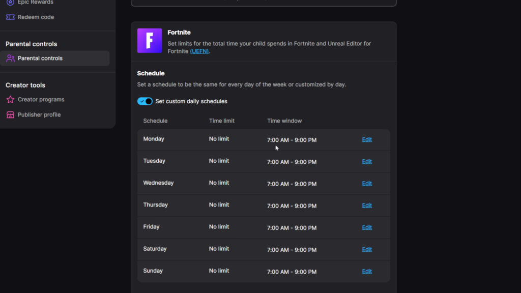 Time-limits-fortnite-setting